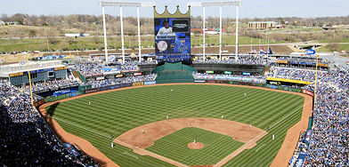 Kauffman Stadium is the home of the Kansas City Royals Baseball Team